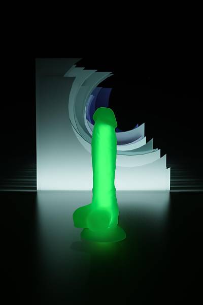 Beyond by Toyfa Yapay penis, karanlkta parlayan, Wade Glow, Silikon, Transparan, 20 cm
