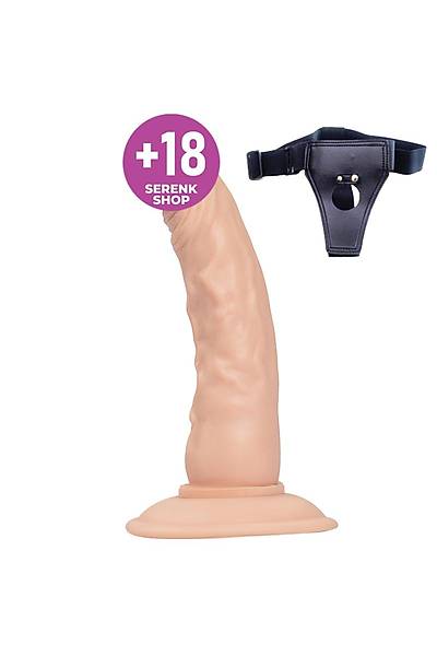 Yukar Eik Realistik Kemerli Dildo Penis 18,5 cm
