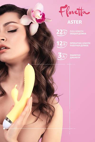 Flovetta by Toyfa Aster Klitoral uyarc vibratr, Silikon, sar, 22 cm