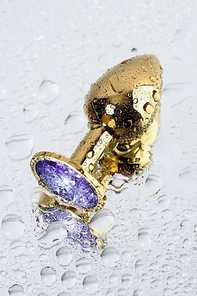 Metal by TOYFA anal klf, Metal, altn, mor kristalli, 7 cm,  2,8 cm, 50 g