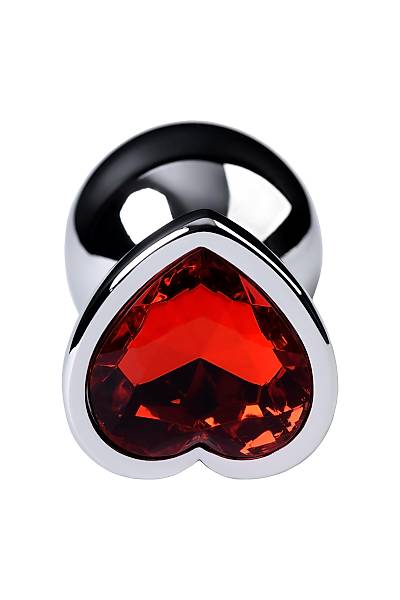 Metal by TOYFA anal klf, Metal, gm, krmz kristalli, 7 cm,  2,7 cm, 50 g
