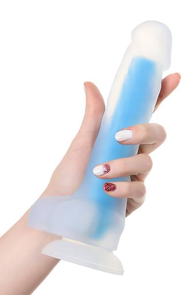 Beyond by Toyfa Yapay penis, karanl�kta parlayan, Bruce Glow, Silikon, Transparan, 22 cm