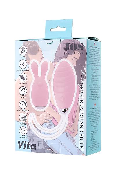 JOS V�TA vibrat�r� ve vibrat�r�, silikon, pembe, 8,5 ve 8 cm