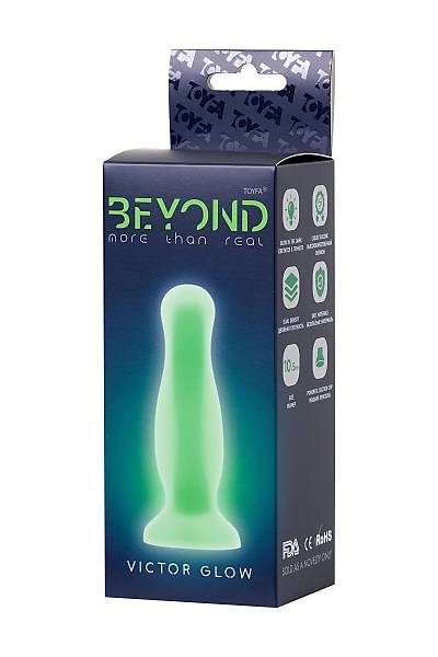 Beyond by Toyfa Victor Glow Karanl�kta Parlayan Anal Plug, Silikon, �effaf, 10 cm