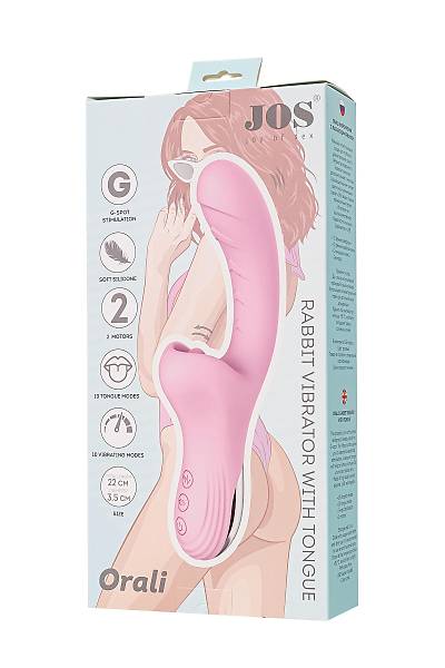 Klitoral uyar�c�l� vibrat�r JOS Orali, silikon, pembe, 22 cm