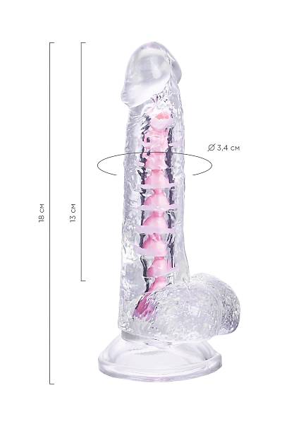 A-Toys by TOYFA Esnek Paret yapay penis, TPE, Transparan, 18 cm