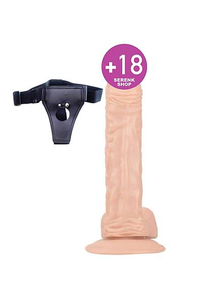 Kemerli Belden Ba�lamal� Ralistik D�z Duru�lu Damarl� Penis 24cm