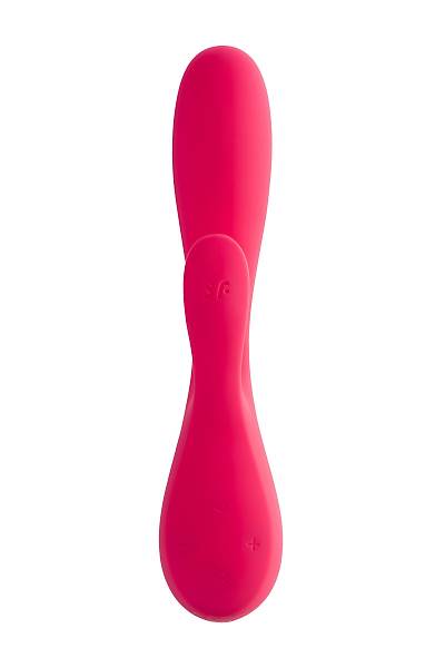 Satisfyer Mono Flex Connect App Red Ger�ek�i olmayan vibrat�r, silikon, k�rm�z�, 20,4 cm.