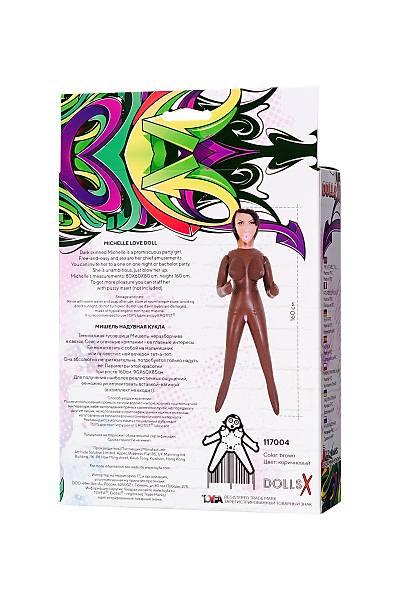 Dolls-X by TOYFA Michelle �i�me bebek, siyah kad�n, �� delikli, 160 cm