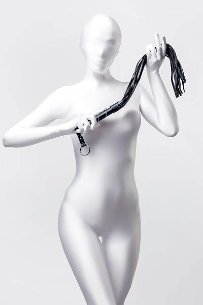 Anonymo #0005 Flogger, PU deri, siyah, 64 cm