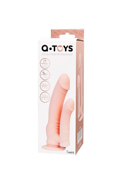 Ger�ek�i TOYFA A-Toys Twint yapay penis, silikon, ��plak, 19,5 cm