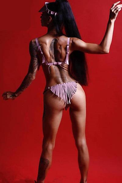 Fatnezi Deri Etek S�tyen Tak�m Pembe Body Harness