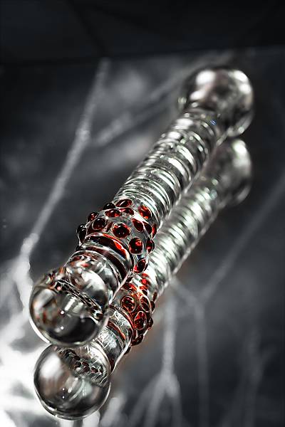 Sexus Glass �ift tarafl� yapay penis, cam, transparan, 22 cm