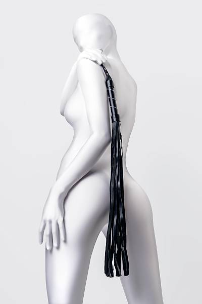 Anonymo #0005 Flogger, PU deri, siyah, 64 cm