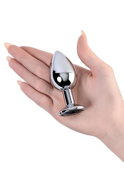 Metal by TOYFA anal k�l�f, Metal, g�m��, siyah kristalli, 8,1 cm, � 3,4 cm