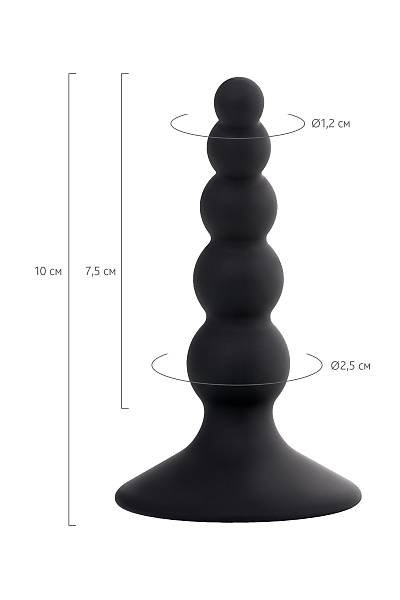 POPO Pleasure by TOYFA Bootes anal kovan�, silikon, siyah, 10 cm, � 2,5 cm