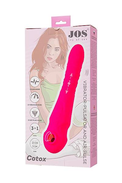 JOS COTOX Vakum uyar�ml� vibrat�r-pulsat�r, silikon, pembe, 23 cm