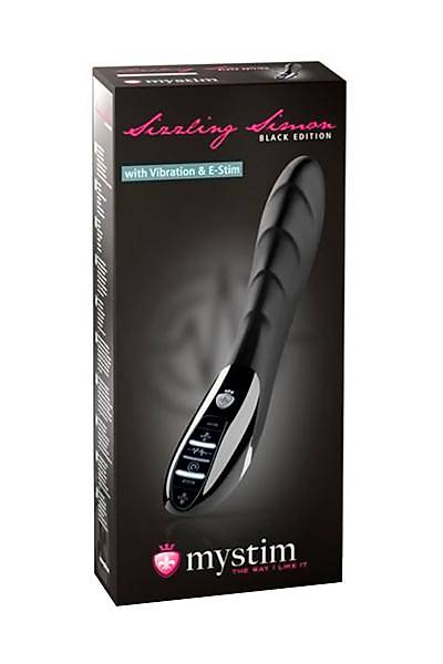 Mystim Sizzling Simon Elektro Stim�lasyonlu Silikon Vibrat�r Siyah, 27cm