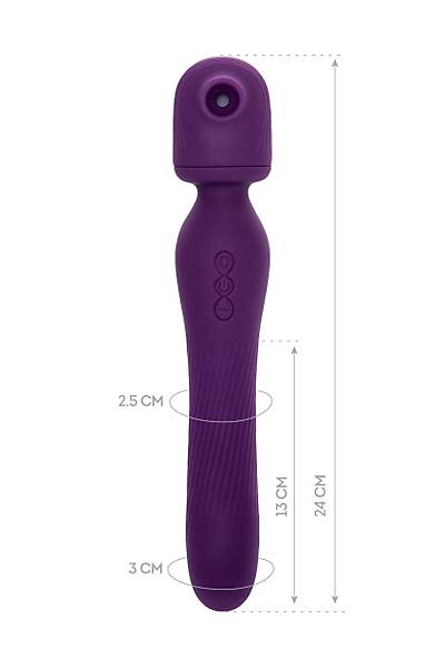JOS 2'si 1 arada Kisom Stim�lat�r�, Silikon, Mor, 24 cm