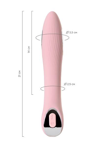 PHYSCS TESLA G-PONT elektro stimlasyonlu vibratr, silikon, pembe, 21 cm