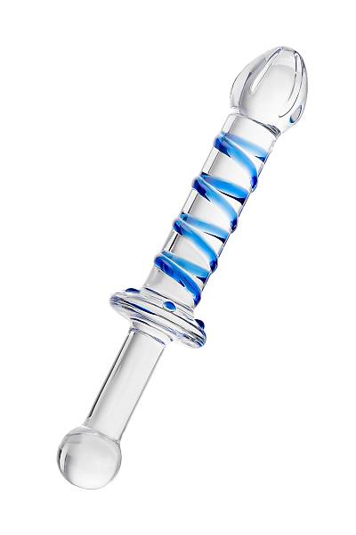 �ift tarafl� yapay penis Sexus Glass, cam, transparan, 22,5 cm