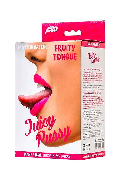 Juicy Pussy by TOYFA Masturbator Gereki Fruity Tongue, Az ve Vajina, TPE Malzeme 9 cm