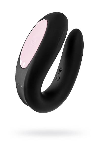 Satisfyer Double Fun Black �iftler ��in Mini Vibrat�r, silikon, siyah, 18 cm