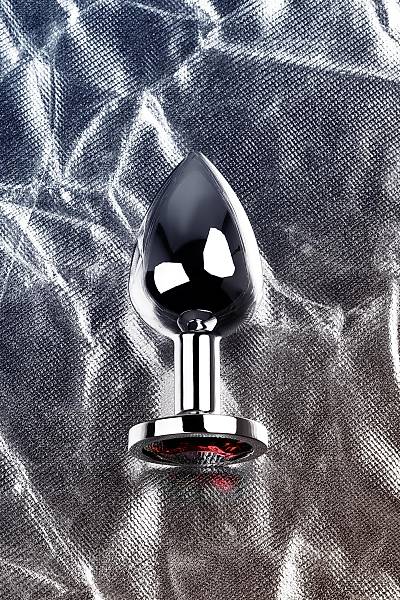 Metal by TOYFA anal k�l�f, Metal, g�m��, k�rm�z� kristalli, 8 cm, � 3,4 cm, 85 g