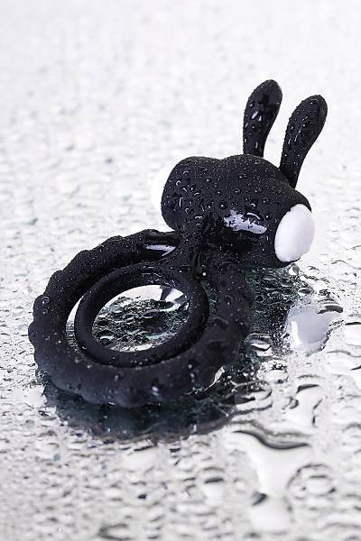 JOS BAD BUNNY penis Montaj halkas, silikon, siyah, 9 cm