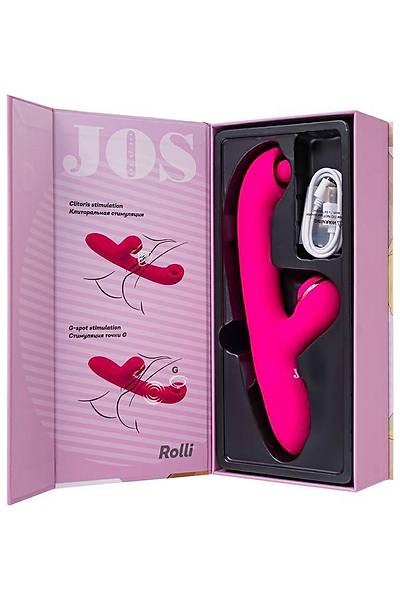 JOS Rolli Silikon Pembe 22cm Vakum Stim�lasyon Topul� Modern Vibrat�r