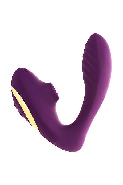 L'ERONA by TOYFA Mave ift stimlasyonlu masaj aleti, silikon, mor, 14 cm