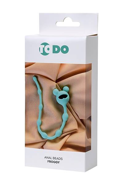 ToDo by Toyfa Froggy anal zinciri, silikon, mavi, 27,4 cm, � 1,4 cm