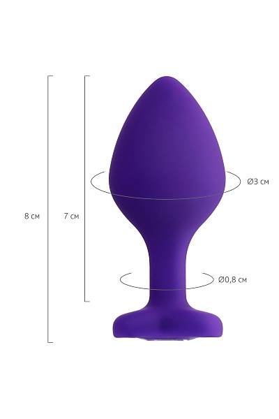ToDo by Toyfa Diamond Heart anal klf, silikon, mor, 8 cm,  3 cm
