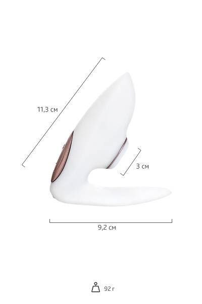 Satisfyer Pro 4 Couples i�in �iftler stim�lat�r�, temass�z vakum dalgas�, silikon, beyaz, 19,5 cm