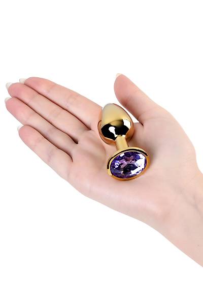 Metal by TOYFA anal klf, Metal, altn, mor kristalli, 7 cm,  2,8 cm, 50 g