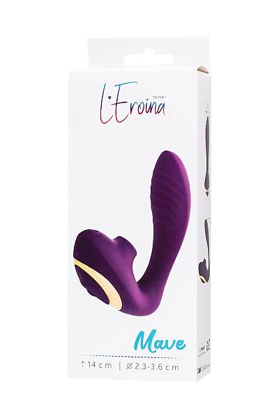 L'ERONA by TOYFA Mave ift stimlasyonlu masaj aleti, silikon, mor, 14 cm