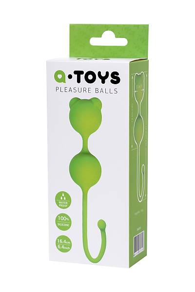 A-Toys by TOYFA Meeko vajinal toplar, silikon, yeil, 16,4 cm,  2,7 cm