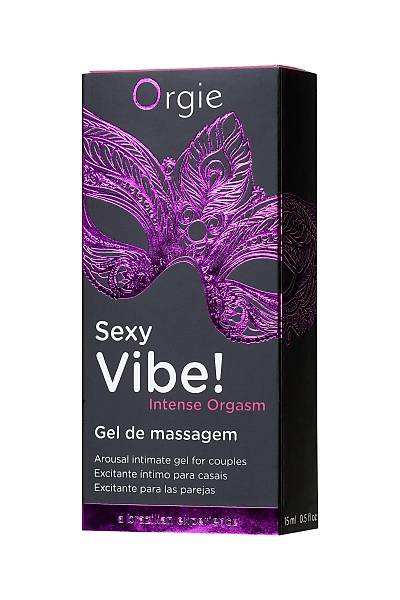 ORGE Isnma ve soutma etkisi olan Sexy Vibe Intense Orgasm Masaj Jeli, 15 ml