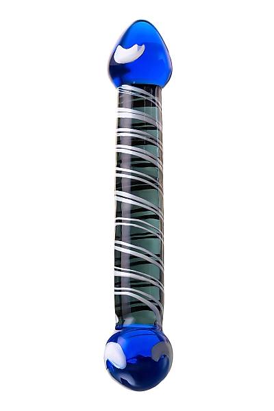 Sexus Glass �ift tarafl� yapay penis, cam, mavi, 21 cm