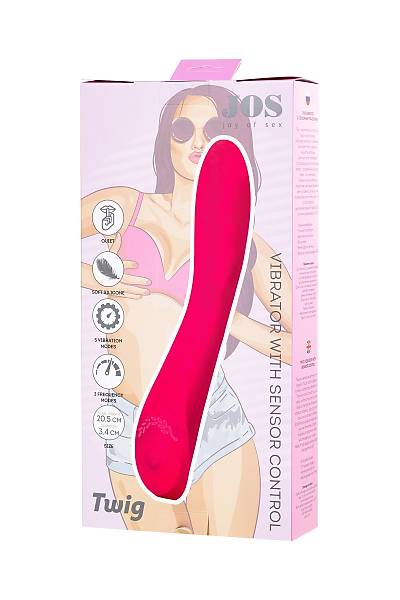 JOS Ger�ek�i olmayan Twig vibrat�r, 5 titre�im modu, silikon, pembe, 20,5 cm, � 3,4 cm