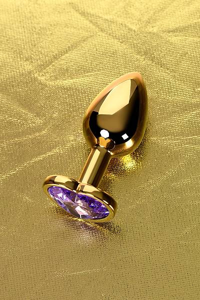 Metal by TOYFA anal klf, Metal, altn, mor kristalli, 7 cm,  2,7 cm, 50 g