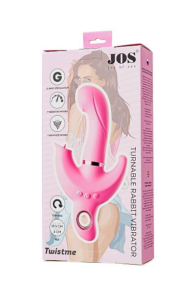 Klitoral uyar�c�l� vibrat�r JOS Twistme, silikon, pembe, 19,5 cm