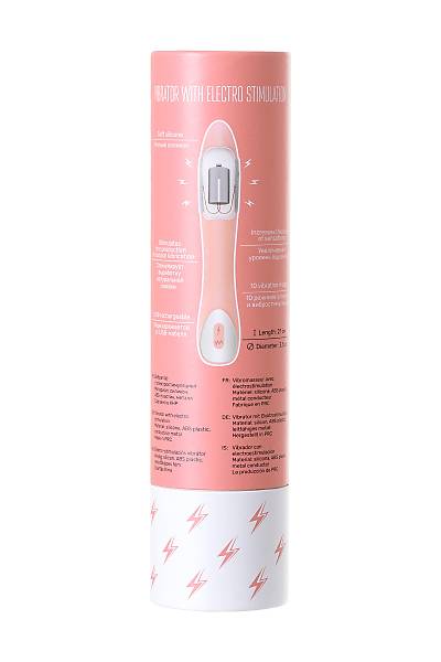 PHYSCS TESLA G-PONT elektro stimlasyonlu vibratr, silikon, pembe, 21 cm