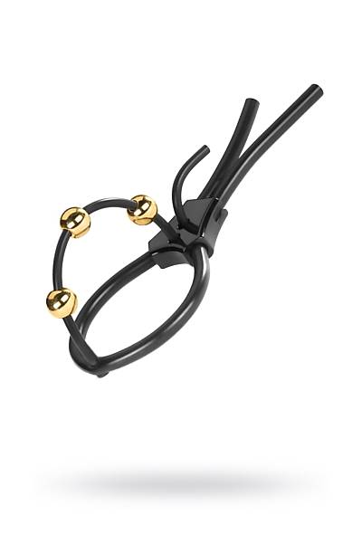 Mystim Pearly Pete elektrik montaj�, silikon, siyah, 14 cm