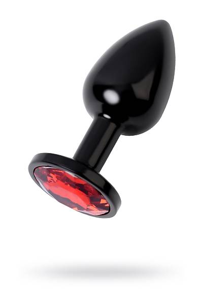 Metal by TOYFA Anal klf, Metal, siyah, krmz kristalli, 7,2 cm, 2,8 cm, 50 g