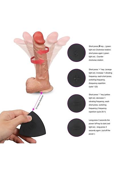 Uzaktan Kumandal Oynar Bal 20 Fonksiyon Titreimli arjl Realistik Vibratr