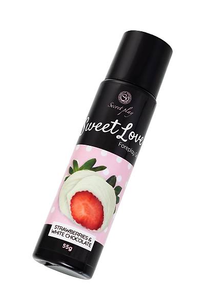 SECRET PLAY g���s u�lar� ve �zel b�lgeler i�in �ilek ve beyaz �ikolata aromal� samimi jel, 60 ml