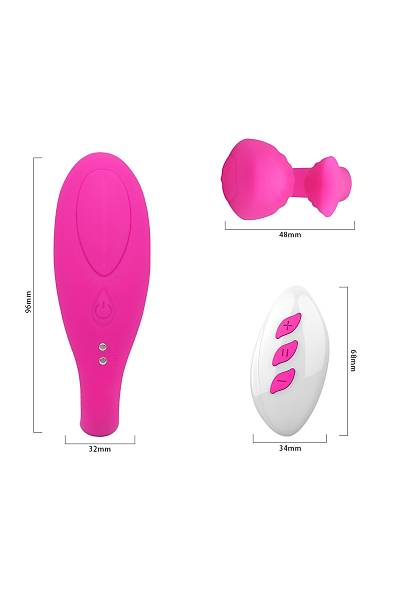 A-Toys by TOYFA Dolphy �iftler ��in Vibrat�r, Silikon, Pembe, 9,6 cm