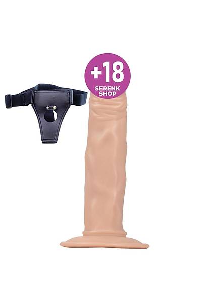 Kemerli Strapon Ten Rengi Realistik Penis Dildo