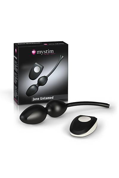 Mystim Jane Untamed Geisha Balls vibe vajinal Toplar�, titre�imli, silikon, siyah